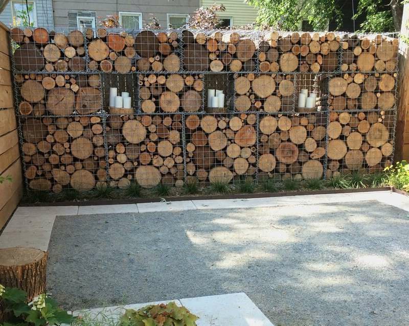 Gabion gjerde tre