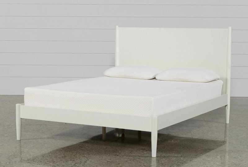 King size -seng, hvit, puristisk design